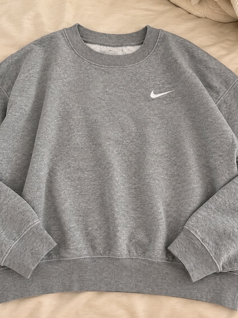 Nike Grey Crewneck Sweatshirt with White Swoosh